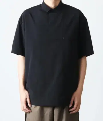 스노우피크 블랙 반팔 피케 셔츠 L