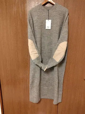 이레브 그레이 니트 원피스 F 사이즈 YLEVE 엘보 패치