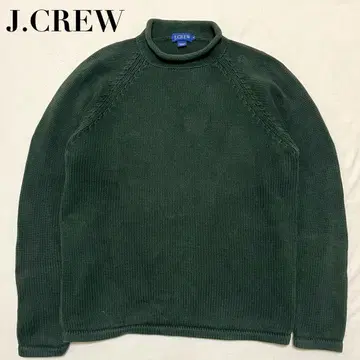 00s J.CREW 롤넥 스웨터 코튼 니트 녹색 S 그린