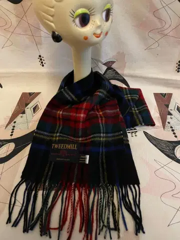 새상품급 영국 TWEED MILL 트위드밀 퓨어 울 100% 머플러