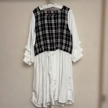 미사용품 레이어드 스타일 미니 원피스 긴팔