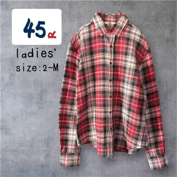 [ 새상품급 ] 45R 긴팔 셔츠 체크 코튼100%