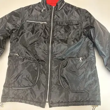 나일론 자켓 블랙 기믹 y2k