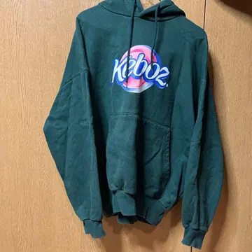 Keboz 다크 그린 후드 부착 후드티 S