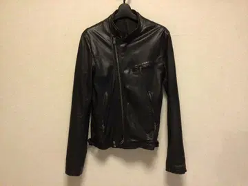 BEAMS 블랙 가죽 자켓 세미 W 라이더스