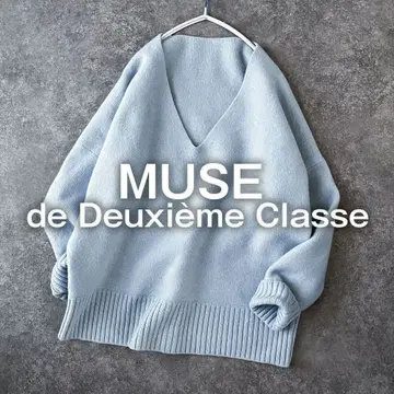 MUSE 뮤즈 두지엠 클라세 캐시미어 울 니트 블루 H1