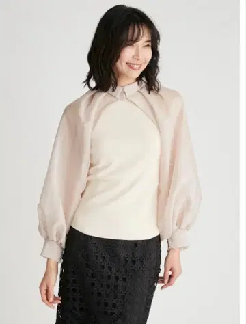 [ 미사용 새상품 ] 셀포드 볼레로 셔츠 부착 니트 풀오버