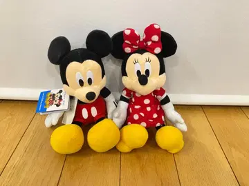 미키마우스 & 미니 마우스 봉제 인형 세트 마그넷 택 포함
