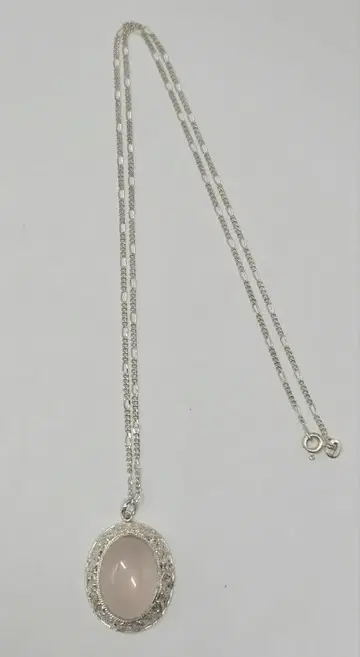 빈티지 필리그리 로즈쿼츠 펜던트 SILVER 이탈리아제