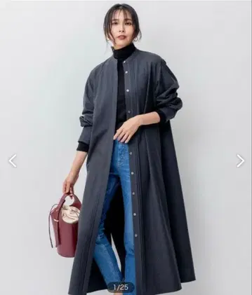 [세탁 가능] 울 스트레치 트윌 셔츠 원피스