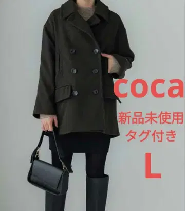 coca 코카 택 포함 미사용 새상품 워셔블 페이크 울 피코트