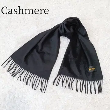[ Cashmere/캐시미어 ] 머플러 블랙 프린지 방한 포멀