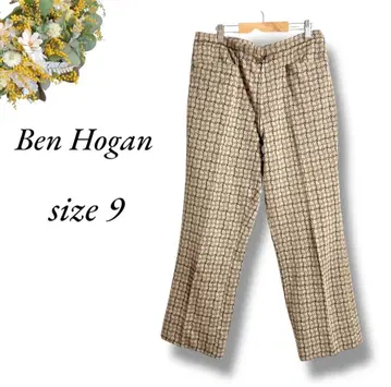 Ben Hogan 골프웨어 팬츠 9 베이지 올 패턴 레트로 4277