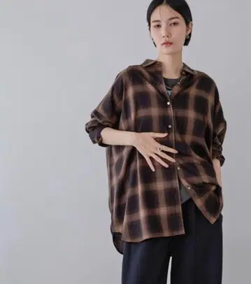 JEANASIS 모듬 체크 셔츠 LS/157636 브라운 계열