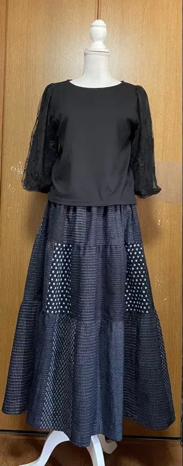 기모노 리메이크 무명 등 목화 패치워크 캉캉 스커트