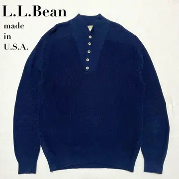 80s USA L.L.Bean 풀오버 코튼 니트 스웨터 L