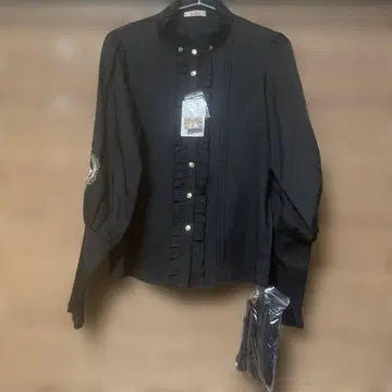 블랙 카드놀이 자수 셔츠