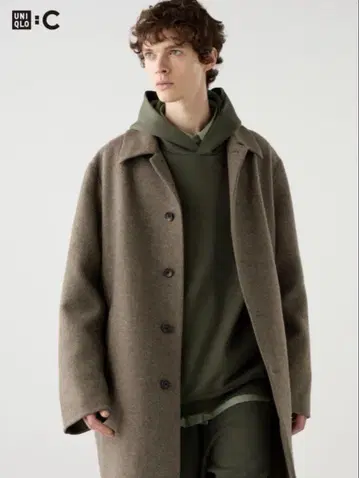 UNIQLO C 유니클로 더블 페이스 코트 브라운 L