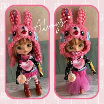 진한 핑크 토끼 코디 [팝마트 브라이스 팝마] 화려하고 귀여운