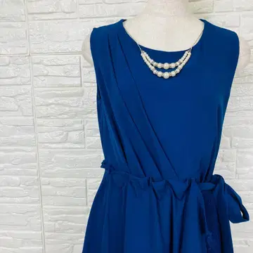 엑시즈팜 드레스풍 원피스 네이비 M 레이스 절개 [ 1589-29 ]