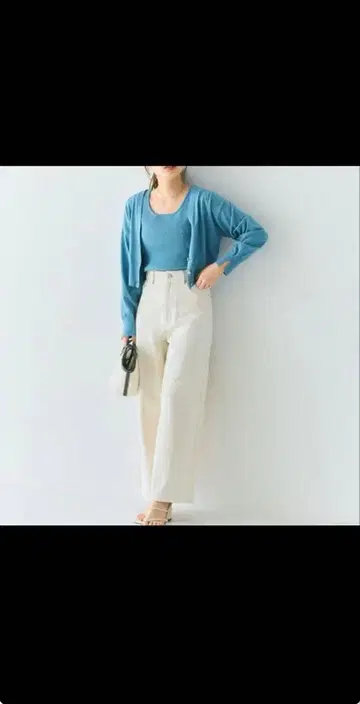 COHINA DENIM 컬러 플레어 와이드 데님 S 숏