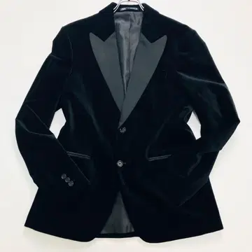 [ 레어 사이즈 ] ZARA 테일러드 자켓 벨로아 턱시도풍 블랙 M