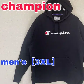 Z374 [champion] 후드 맨투맨 [남성용 3XL] 블랙