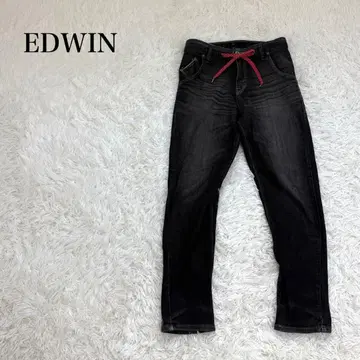 에드윈 저지즈 스트레치 청바지 블랙 스티치 블랙