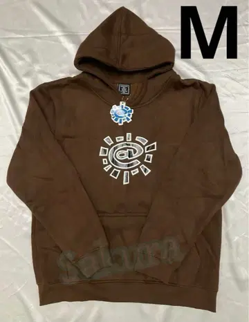 always 즉일 익명 브라운 후드 부착 후드티 그래픽 프린트