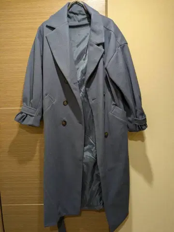 여성용 겨울 상품 코트 블루 그레이