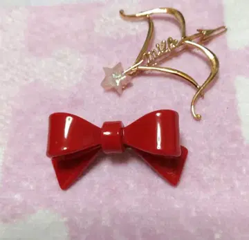 밀크 귀여운 리본 머리핀