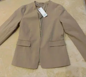 GU 베이지 노카라 자켓 S