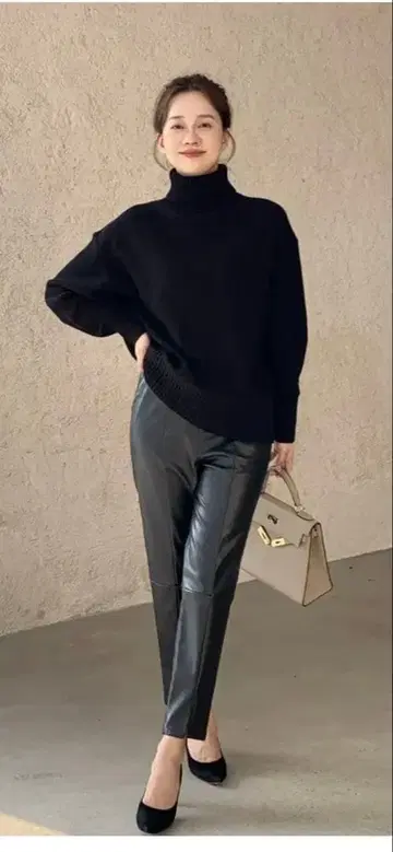 레더 슬릿 레깅스 팬츠