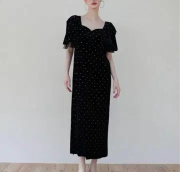 ACKA bijou dot velours dress