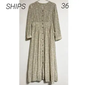 0602 쉽스 꽃무늬 긴팔 플라워 프린트 원피스