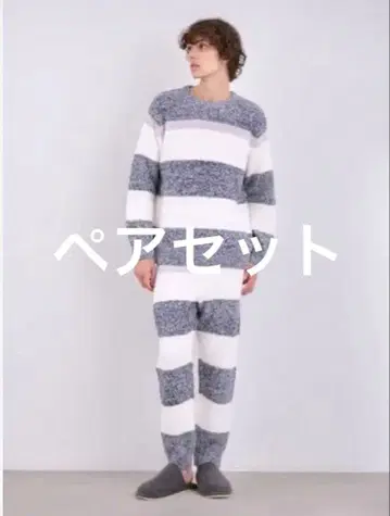 젤라또피케 스트라이프 룸웨어 커플 세트 (네이비 핑크)