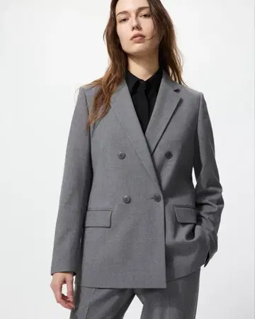 UNIQLO 더블 자켓 그레이 S