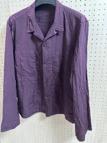 CLAMP 리몬타 나일론 오픈 카라 셔츠 자켓 와인 레드