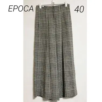 0603 EPOCA 에포카 체크 무늬 와이드 팬츠 40