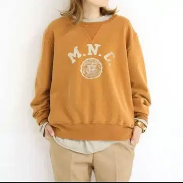 Deuxieme Classe used 가공 로고 맨투맨 카멜