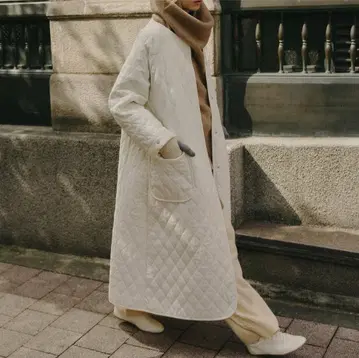 Libra 퀼팅 롱 코트