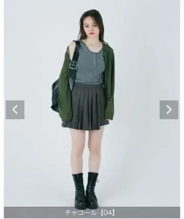 TINA:JOJUN 플리츠 미니 치마바지 차콜