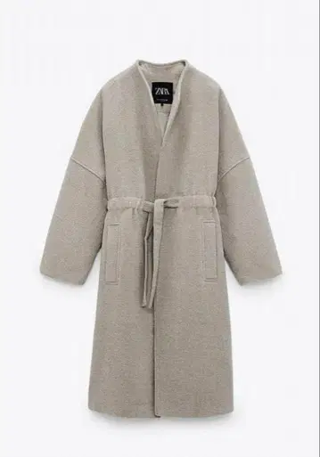 [ 기간 한정 ] 미사용 ZARA ZARA 울 혼방 노카라 롱 코트