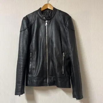 ZARA MAN 램 가죽 블루종 블랙 남성용 싱글