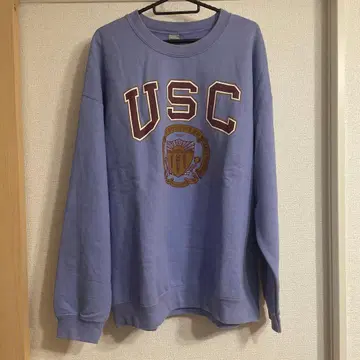 USC 로고 연보라 크루넥 트레이닝복