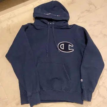 Champion 네이비 후드 부착 후드티