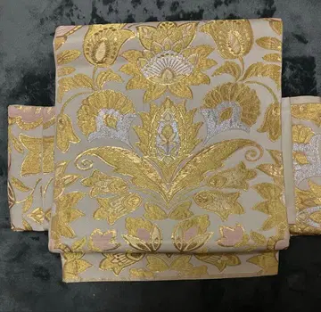 골드 컬러 핑크 실버 꽃무늬 자수 오비 원터치 벨크로 테이프