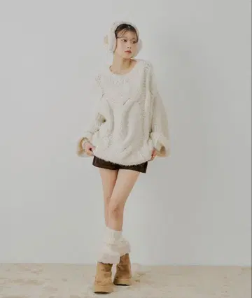 chico 빅 케이블 루즈 미니 원피스