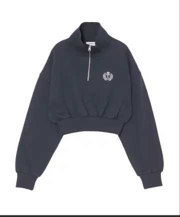 하프 지퍼 크롭 맨투맨 다크 네이비