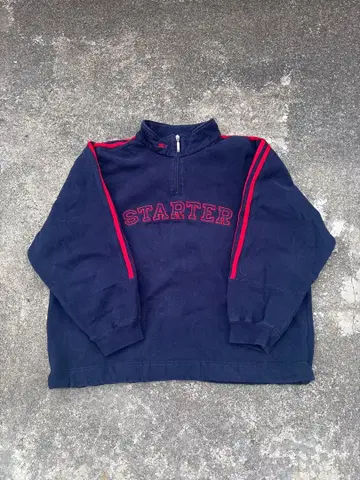 STARTER 네이비 하프 지퍼 맨투맨